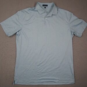 Peter Millar Crown Crafted Men Large Blue Micro Dot Polo Shirt MS20EK513S Trophy